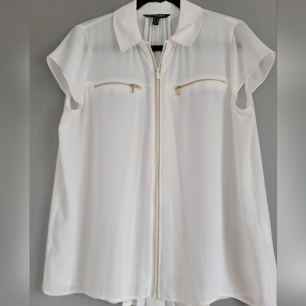 Conrad C Petite Cream Blouse Sz 8